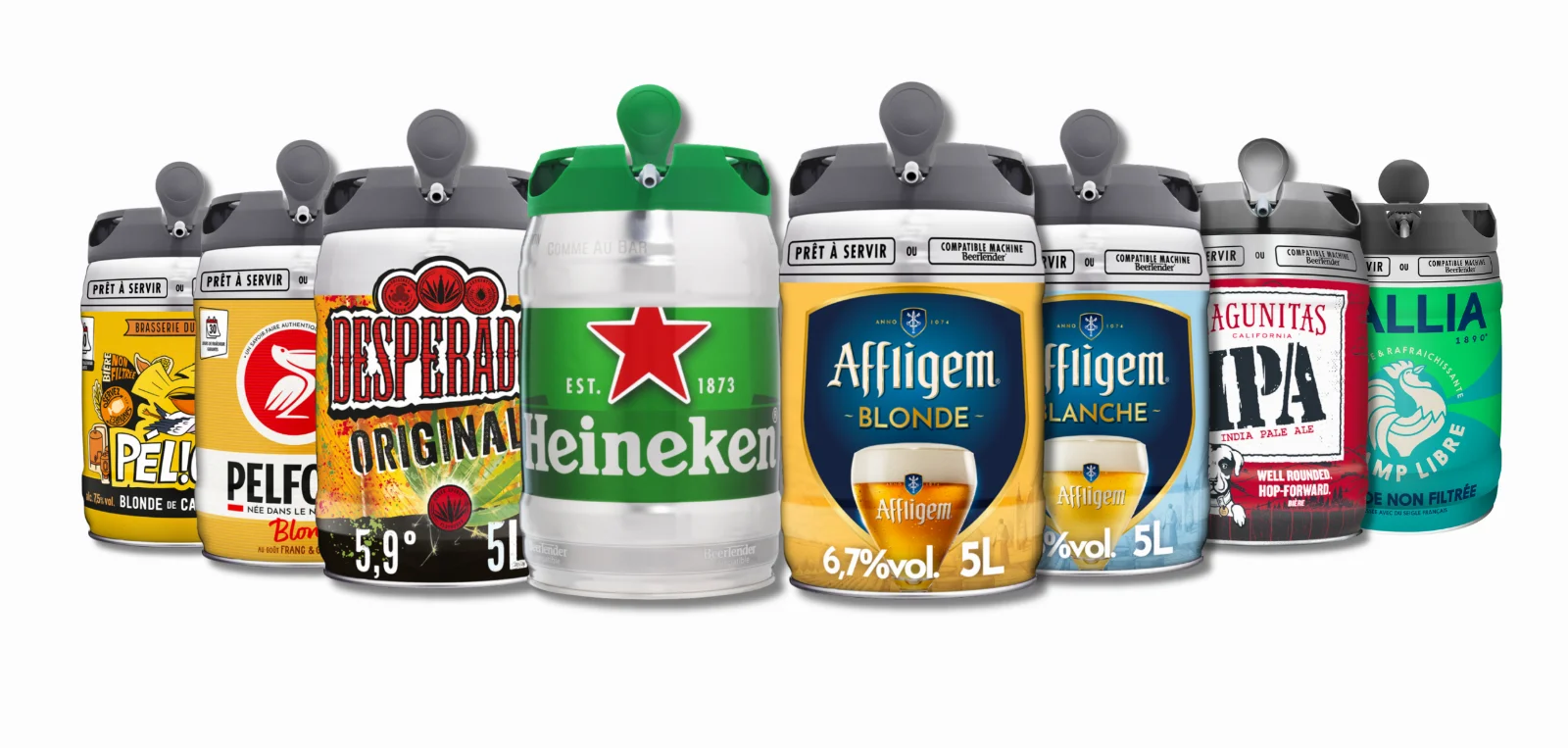 Fûts autonomes Heineken, Affligem, Desperados, Lagunitas, Gallia, Pelforth