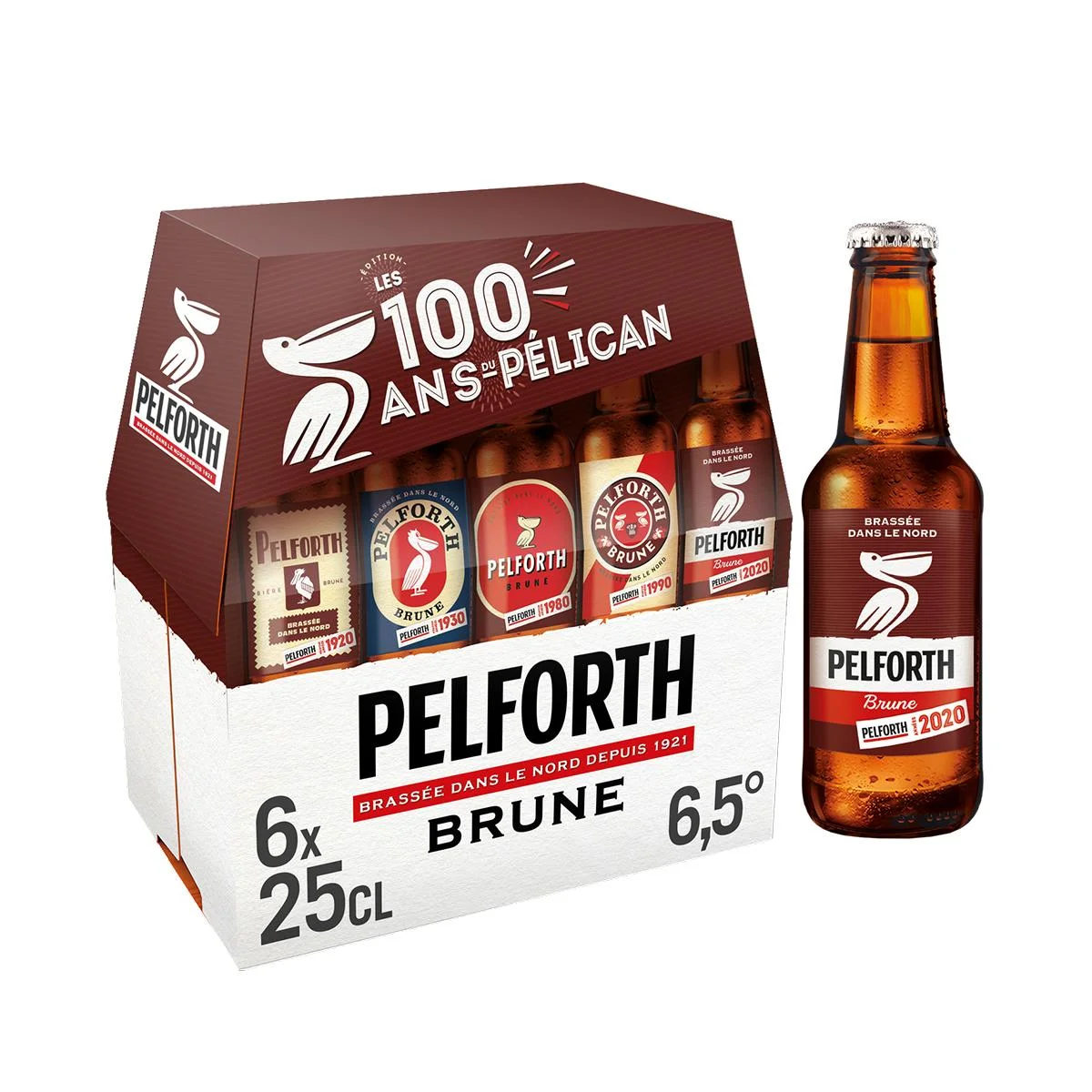 Pack de pelforth brune avec bouteille